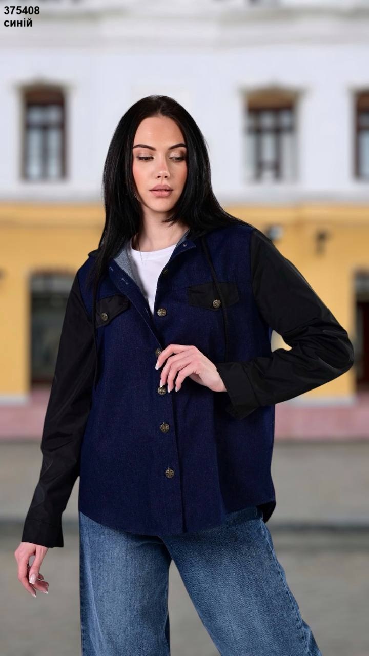 Джинсова сорочка жіноча (опт) 375408