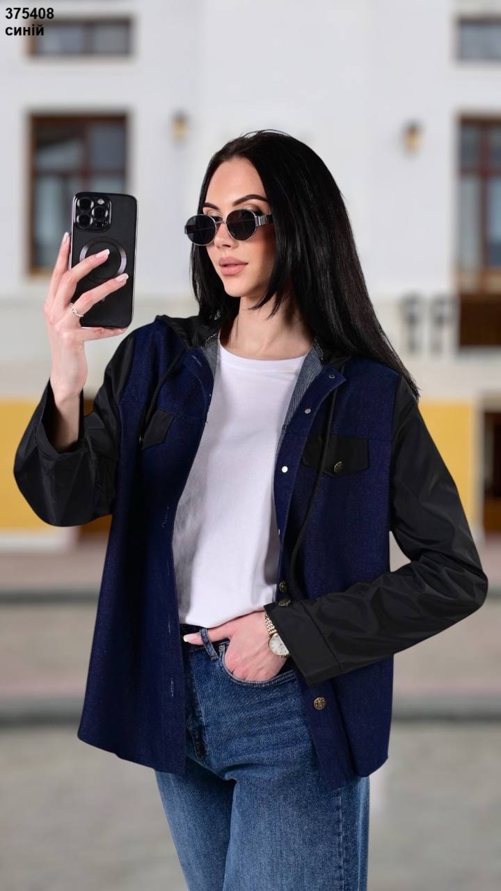 Джинсова сорочка жіноча (опт) 375408