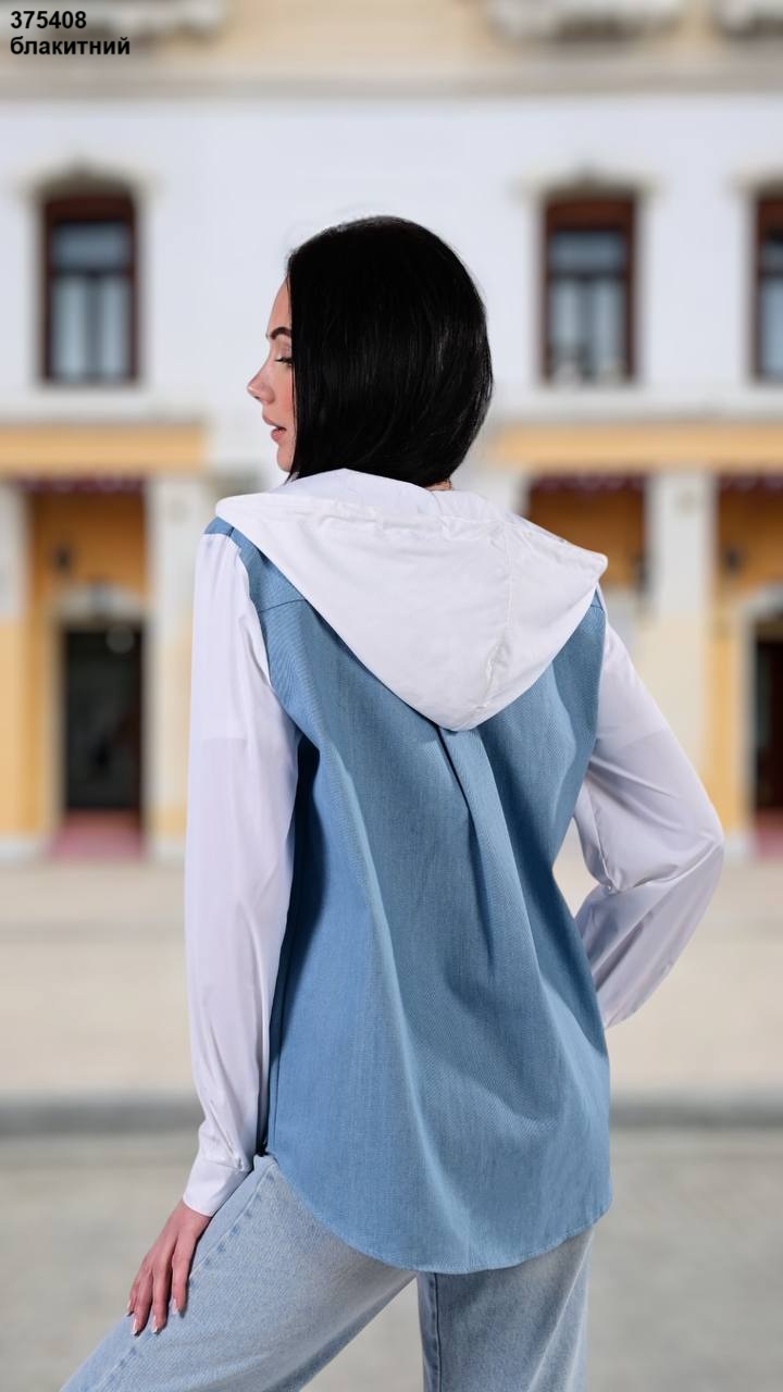 Джинсова сорочка жіноча (опт) 375408