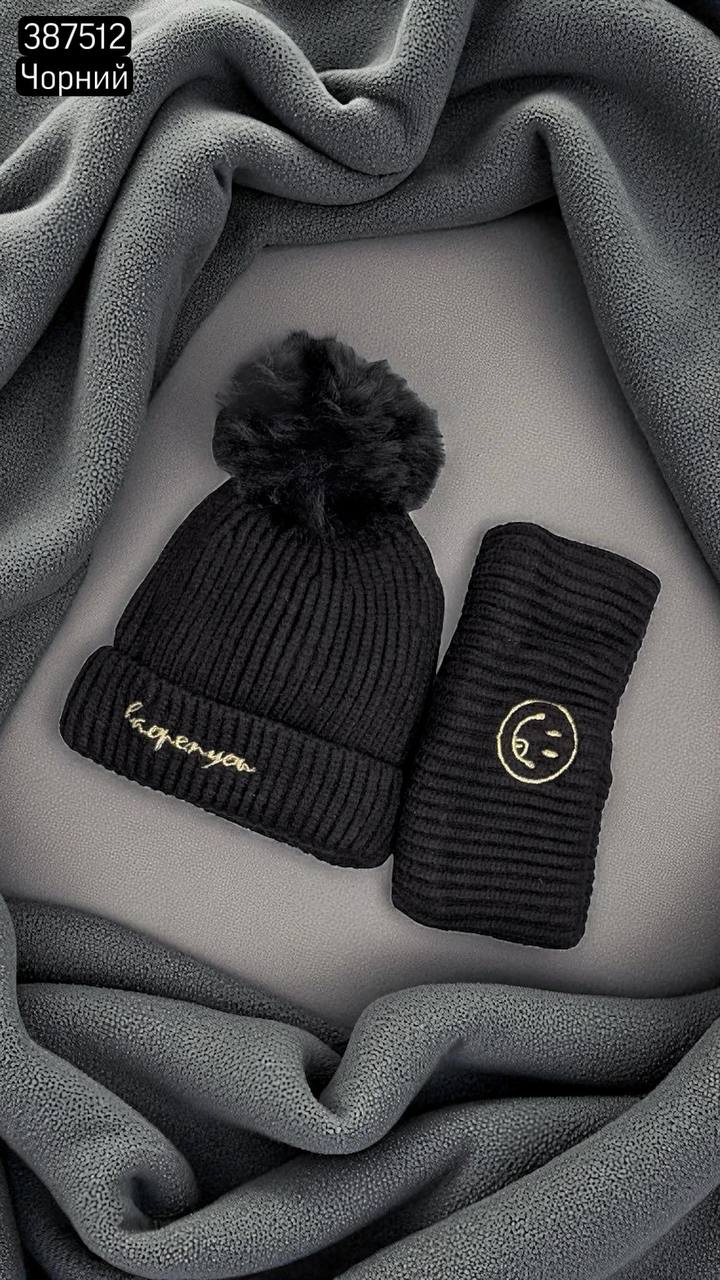 Шапка + повязка детская (опт) 387512