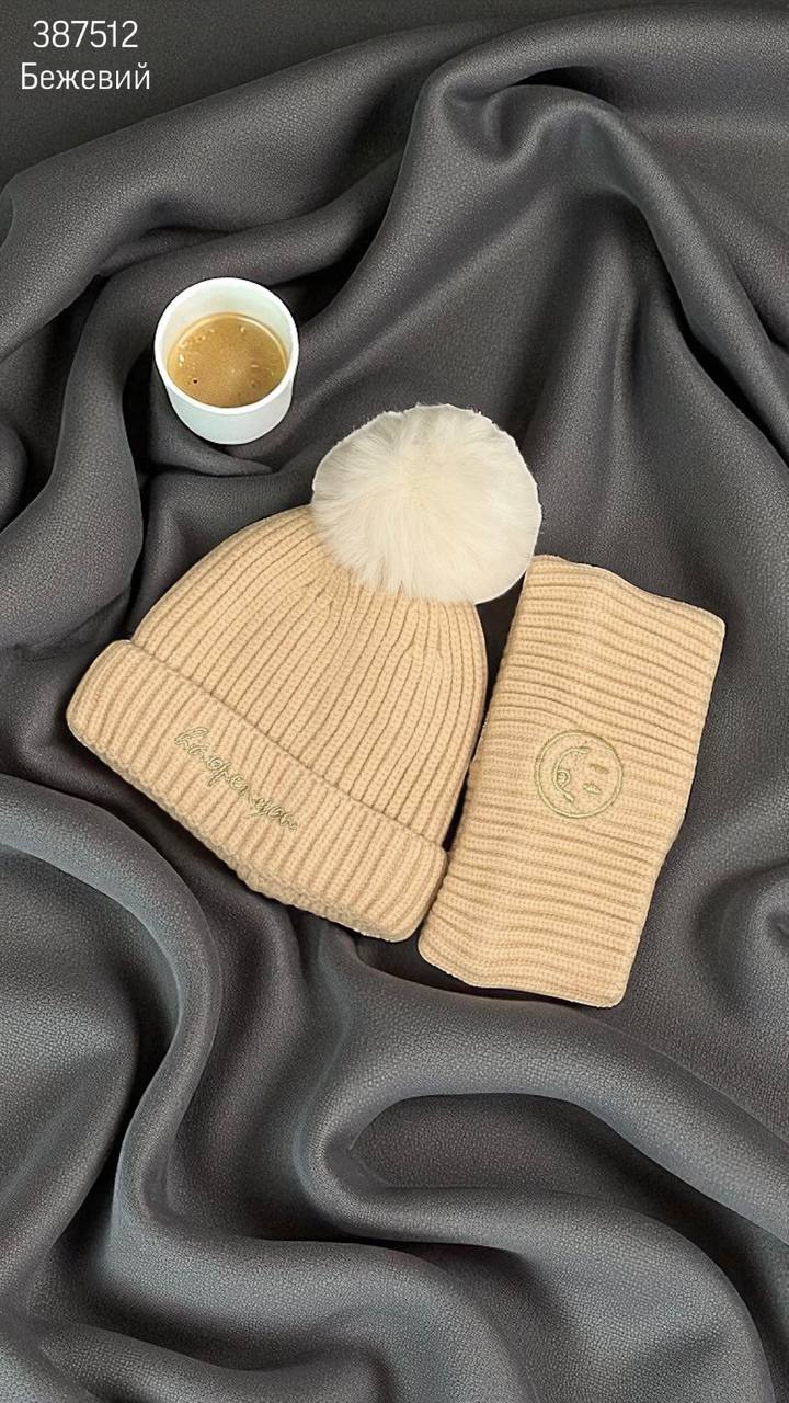 Шапка + повязка детская (опт) 387512