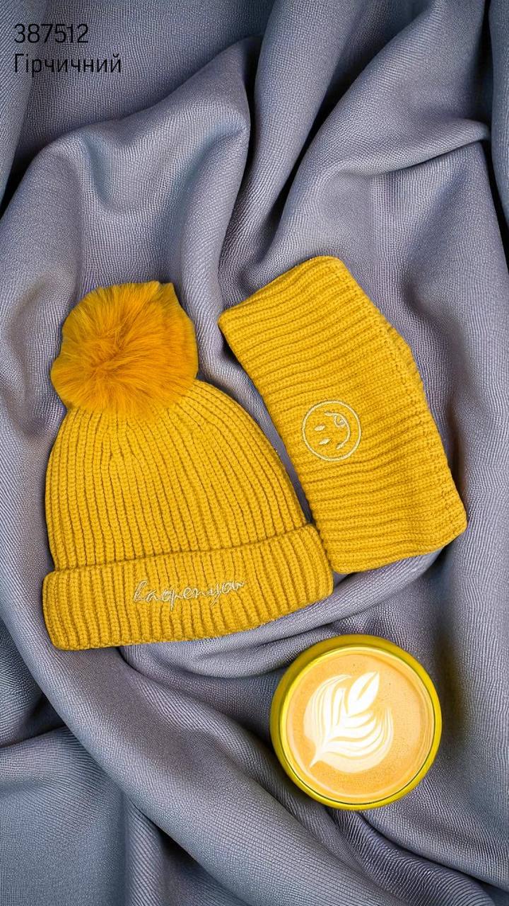 Шапка + повязка детская (опт) 387512