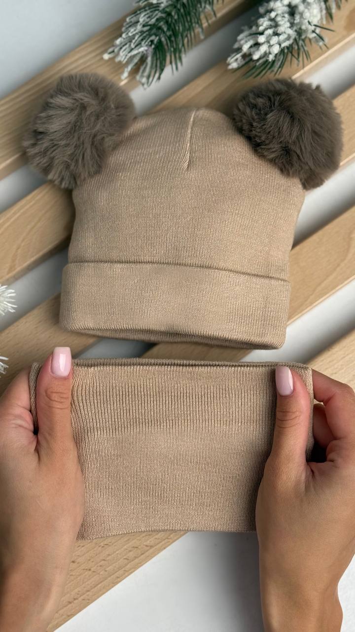 Шапка + пов'язка дитяча (опт) 387532