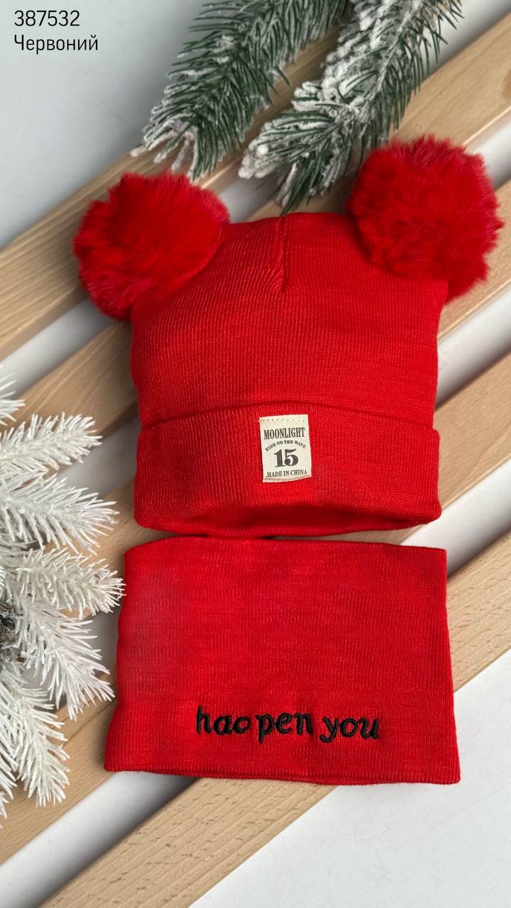 Шапка + пов'язка дитяча (опт) 387532