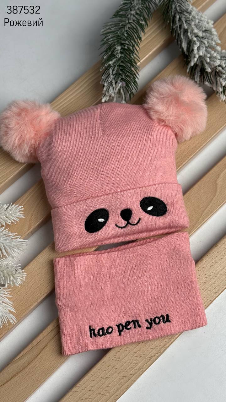 Шапка + пов'язка дитяча (опт) 387532
