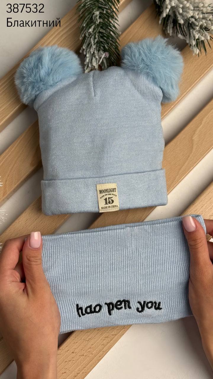 Шапка + пов'язка дитяча (опт) 387532